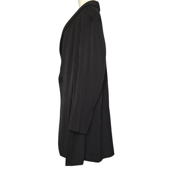 NWOT MM.LAFLEUR Solid Black Tuxedo-Style One-Button Long Slit Coat  Sz +2/US 18 - Picture 7 of 12